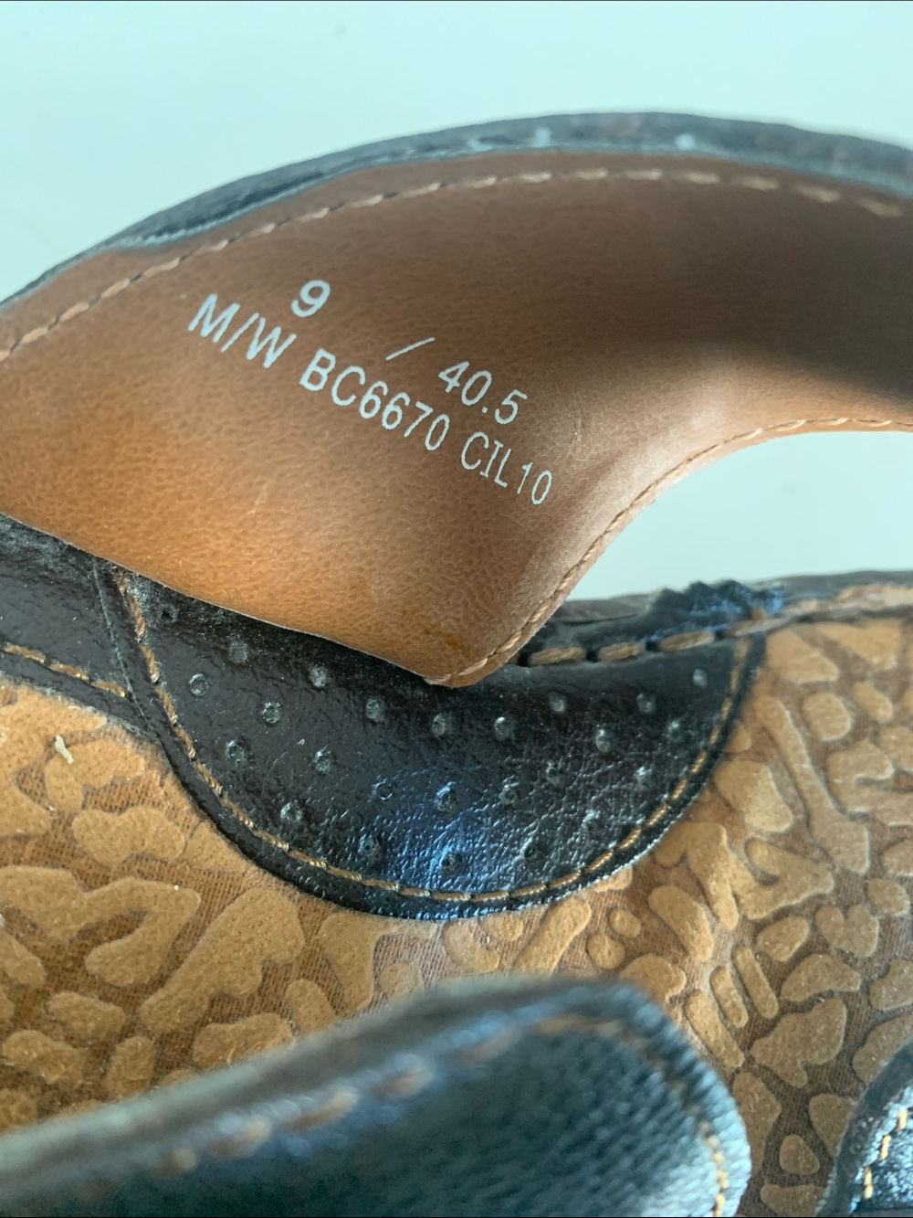 Born Concept Burrell Brown Leather platform Wedge Slide Sandals with Buckle sz 9 - Picture 4 of 8